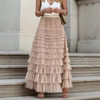 AURELLA™ TULLE RUFFLE MAXI SKIRT