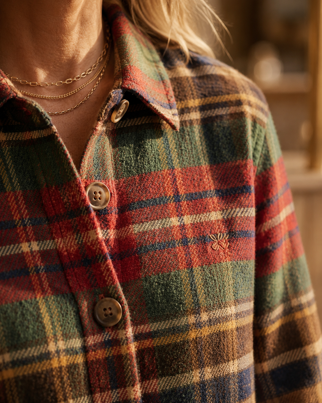 Gloria Plaid Button Cardigan