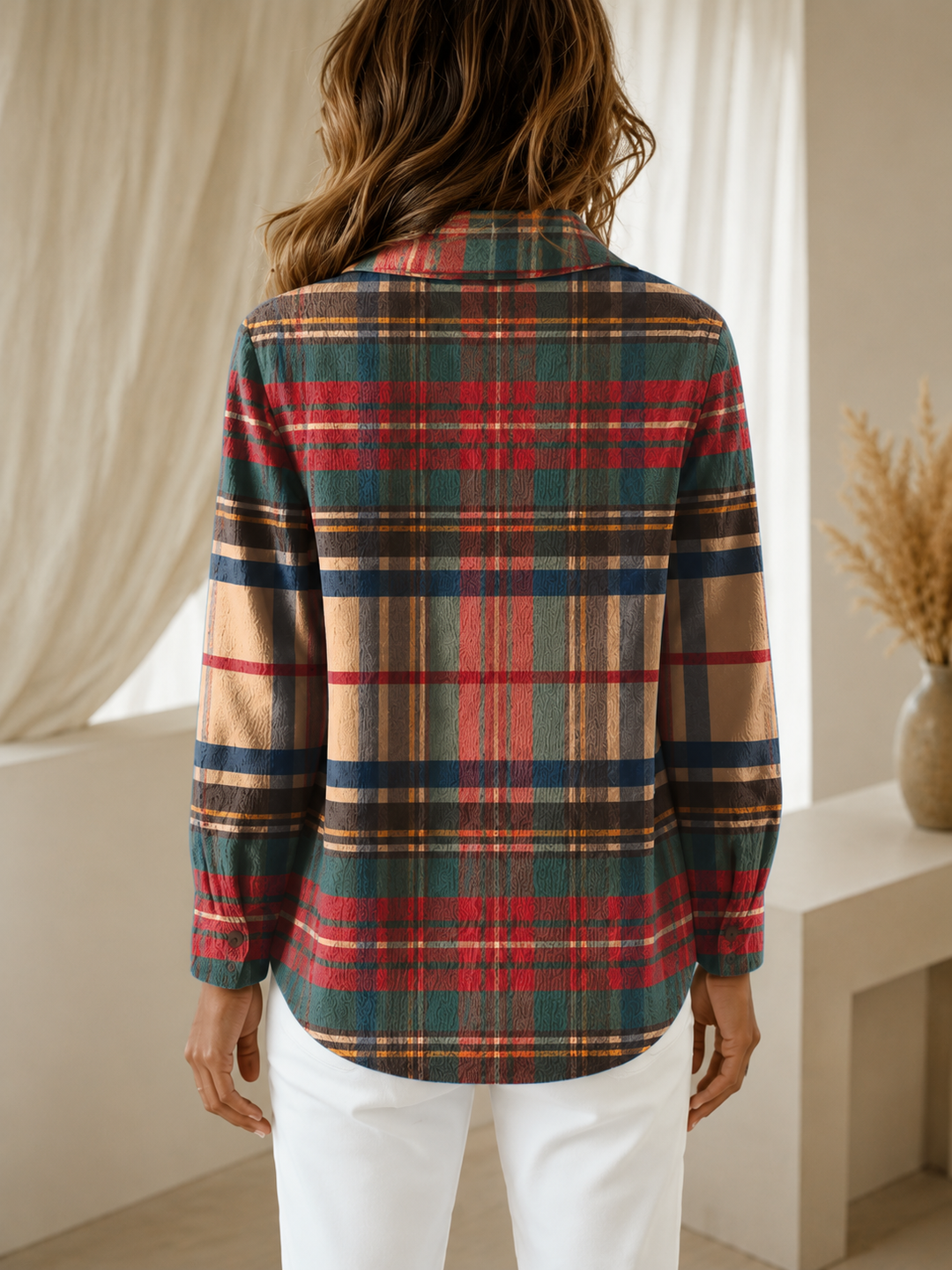 Gloria | Multicolor Plaid Button Cardigan