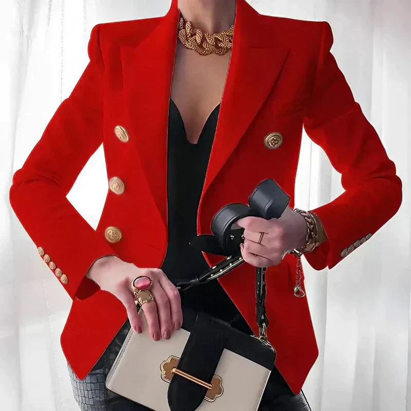 CÉLENE™ DOUBLE-BREASTED BLACK BLAZER