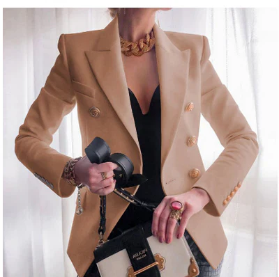 CÉLENE™ DOUBLE-BREASTED BLACK BLAZER
