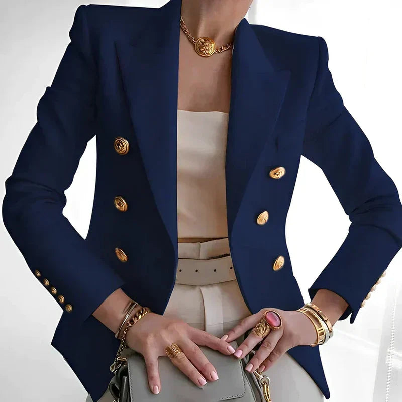 CÉLENE™ DOUBLE-BREASTED BLACK BLAZER