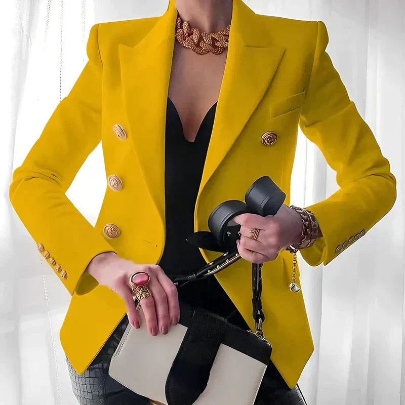 CÉLENE™ DOUBLE-BREASTED BLACK BLAZER